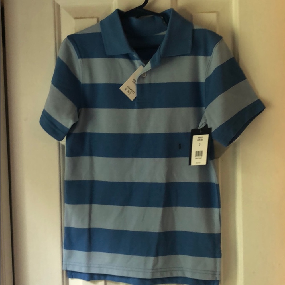 Boys blue striped polo